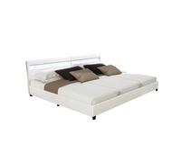 Home Deluxe - Letto LED NUBE - bianco, 270 x 200 cm - inclusa rete a doghe e cassetti I letto imbottito letto design con illuminazione inclusa