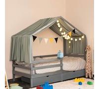 Home Deluxe Letto per bambini con cassetti WOLKENLAND - 90 x 200 cm Grigio