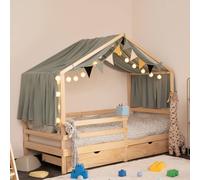 Home Deluxe Letto per bambini con cassetti WOLKENLAND - 90 x 200 cm Natura