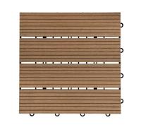 Home Deluxe Piastrelle in legno 'BAVARO' -Colore: tek - Dimensione: 6 m²- Materiale: WPC, Resistente alle intemperie, facile da pulire I Piastrelle in Legno Pavimento