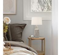 Home Deluxe Piccola lampada da tavolo in pietra CARO - bianco