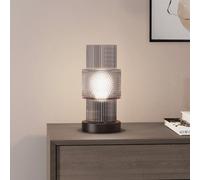 Home Deluxe Piccola lampada da tavolo in vetro YUKI - Grigio fumo