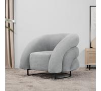 Home Deluxe Poltrona MACA - tessuto di velluto beige 4058166314505