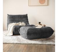 Home Deluxe Poltrona relax con sgabello CHILL - antracite 4058166284136