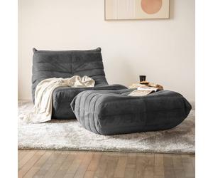Home Deluxe Poltrona relax con sgabello CHILL - antracite 4058166284136