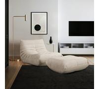Home Deluxe Poltrona relax con sgabello CHILL - Beige 4058166284143