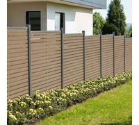 Home Deluxe Recinzione privacy in WPC ALIRA Teak - 4 pannelli + 6 paletti