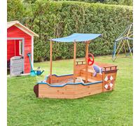 Home Deluxe Sabbiera a forma di nave con panchina MATSCHEKISTE - 160 x 78 cm