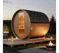 Home Deluxe Sauna a botte da esterno LAHTI L - 195 x 180 cm per 4 persone 4058166166692