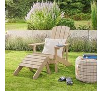 Home Deluxe Sedia da giardino FAREA con sgabello - bianco