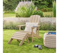Home Deluxe Sedia da giardino FAREA con sgabello - marrone 4058166441584