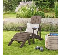 Home Deluxe Sedia da giardino FAREA con sgabello - nero-marrone