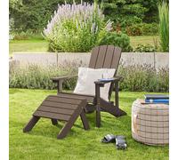 Home Deluxe Sedia da giardino FAREA con sgabello - nero-marrone 4058166441683