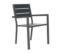 Home Deluxe - Sedia da giardino impilabile Madera - L x P x A: 56,6 x 57,5 x 85 cm - Numero di pezzi: 6 - Telaio: antracite, superficie seduta: grigio chiaro, sedia da campeggio