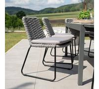 Home Deluxe Sedia da giardino in vimini grigio chiaro BALERO - set da 2