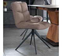 Home Deluxe Sedia da pranzo girevole in tessuto NODA - set da 8 grigio / marrone 4058166266545