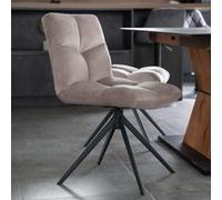 Home Deluxe Sedia da pranzo girevole in velluto NODA - set di 2 pezzi marrone chiaro