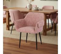 Home Deluxe Sedia da pranzo in ciniglia CHENO - set di 3 rosa 4058166436528