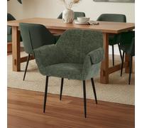 Home Deluxe Sedia da pranzo in ciniglia CHENO - set di 6 verde 4058166436641