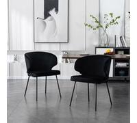 Home Deluxe Sedia da pranzo in velluto AMARA - set di 5 pezzi neri