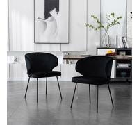 Home Deluxe Sedia da pranzo in velluto AMARA - set di 5 pezzi neri 4058166278678