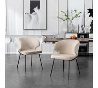 Home Deluxe Sedia da pranzo in velluto AMARA - set di 6 Beige 4058166278579