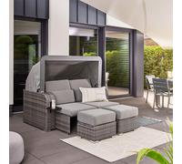 Home Deluxe Sedia da spiaggia con funzione reclinabile HOLBY - Grigio
