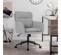Home Deluxe - Sedia da ufficio CORA - Colore: grigio - tessuto intrecciato, regolabile in altezza, morbida imbottitura, portata fino a 120 kg, sedia da scrivania girevole