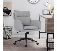 Home Deluxe - Sedia da ufficio CORA - Colore: grigio - tessuto intrecciato, regolabile in altezza, morbida imbottitura, portata fino a 120 kg, sedia da scrivania girevole
