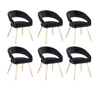 Home Deluxe - Sedia imbottita LYRIC - confezione da 6, colore: velluto nero - imbottitura morbida, portata fino a 120 kg I sedia da cucina, sedie da pranzo, sedie da sala da pranzo
