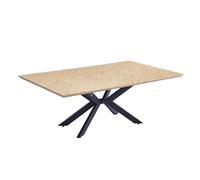 Home Deluxe - Set tavolo da pranzo AVENCIA con 4 sedie Amara Beige - Colore: Fishbone Oak Dimensioni: 200 x 76 x 120 cm, piede stellato, rettangolare, allungabile, tavolo da pranzo allungabile