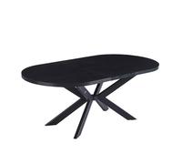 Home Deluxe - Set tavolo da pranzo AVENTI con 6 sedie Amara nero - Colore: Oak scuro, dimensioni: 160 x 76 x 100 cm, piede a stella, ovale, tavolo allungabile