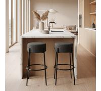 Home Deluxe Sgabello OLIN - set di 2 sgabelli antracite 4058166435422