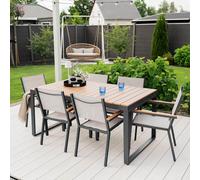 Home Deluxe Tavolo da giardino effetto legno SIERA - 160 x 90 cm