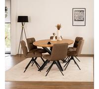 Home Deluxe Tavolo da pranzo ovale AVENTIS con base a stella - 200 x 120 cm Rovere chiaro