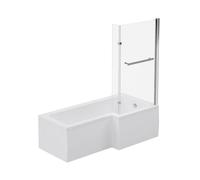 HOME DELUXE - Vasca con piatto doccia - ELARA Sinistra - comprensiva di accessori completi e cabina doccia I piatto doccia, vasca con doccia