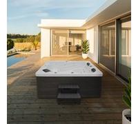 Home Deluxe Vasca idromassaggio esterna con gradini e copertura termica SUNSET - 220 x 156 cm per 3 persone