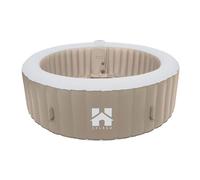 HOME DELUXE - Whirlpool Outdoor - Splash + cuscino, portabibite e tettuccio parasole - Colore: beige - diametro 208 cm, 130 ugelli - con copertura, kit di riparazione, set filtro | Jacuzzi esterno spa