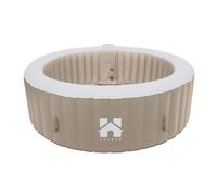 Home Deluxe - Whirlpool - Splash - Colore: beige - diametro 208 cm, altezza 65 cm, 130 ugelli - con copertura, kit di riparazione, set di filtri I esterno Whirlpool Spa per 6 persone