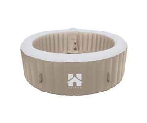 Home Deluxe - Whirlpool - Splash - Colore: beige - diametro 208 cm, altezza 65 cm, 130 ugelli - con copertura, kit di riparazione, set di filtri I esterno Whirlpool Spa per 6 persone