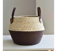 Home Desktop Decoration Cestino portaoggetti per piante intrecciato a mano per stoccaggio vaso di fiori contenitore decorazione cestino di paglia 2 29 x 30 cm