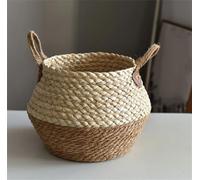 Home Desktop Decoration Cestino portaoggetti per piante intrecciato a mano per stoccaggio vaso di fiori contenitore decorazione cestino di paglia 3 29 x 30 cm