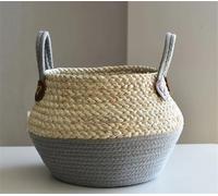 Home Desktop Decoration Cestino portaoggetti per piante intrecciato a mano per stoccaggio vaso di fiori contenitore decorazione cestino di paglia 4 18 x 21 cm