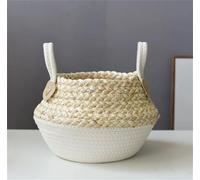 Home Desktop Decoration Cestino portaoggetti per piante intrecciato a mano per stoccaggio vaso di fiori contenitore decorazione cestino di paglia 1 18 x 21 cm
