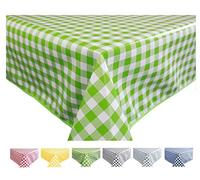 Home Direct Tovaglia in tela cerata plastificata rettangolare 140 x 240cm a Quadri Quadretti Verde