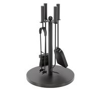 Home Discount 5 Pezzi Warwick Fuoco Compagno Set Tradizionale, Nero, Ghisa, Include attizzatoio, pinza, paletta, pennello, supporto, Supporto robusto e attraente, Facile da pulire