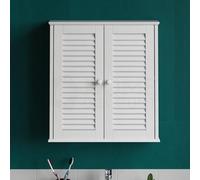 Bath Vida Home Discount Mobiletto da Bagno con Doppio sportello, Montaggio a Parete, Bianco