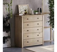 Home Discount Panama cassettiera con 5 cassetti in Legno di Pino Massiccio Cerat