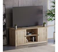 Home Discount Panama, Mobile per TV a Schermo Piatto, con 2 Ante e 1 ripiano, Legno, Brown, Dimensions (L*W*H): 120 x 40 x 50 cm