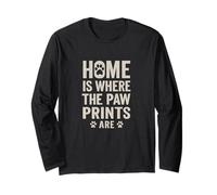 Home Dove Le Stampe Di Paw Are. Vintage Pet. Maglia a Manica